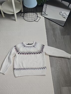 Womens Cream Fair Isle Knit Sweater - Brand Unknown